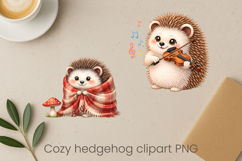 Cozy hedgehog sublimation | Cute funny hedgehog clipart PNG Product Image 1