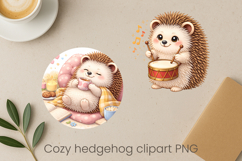 Cozy hedgehog sublimation | Cute funny hedgehog clipart PNG Product Image 1