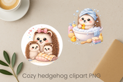 Cozy hedgehog sublimation | Cute funny hedgehog clipart PNG Product Image 1