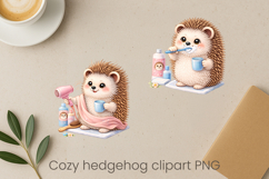 Cozy hedgehog sublimation | Cute funny hedgehog clipart PNG Product Image 1