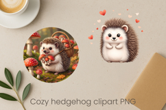 Cozy hedgehog sublimation | Cute hedgehog clipart bundle Product Image 5