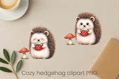 Cozy hedgehog sublimation | Cute funny hedgehog clipart PNG Product Image 1