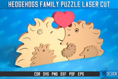 Hedgehogs Family Puzzle Laser Cut Bundle | Family Puzzle SVG Product Image 5
