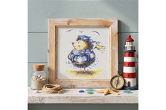 Hedgehog Beach Sea Vacation Cross Stitch Pattern PDF Product Image 1
