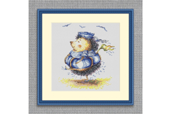 Hedgehog Beach Sea Vacation Cross Stitch Pattern PDF Product Image 3