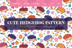 Funny Hedgehogs Seamless Pattern Product Image 1