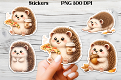 Cozy hedgehog stickers printable | Funny animal stickers PNG Product Image 1