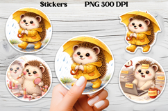 Cozy hedgehog stickers printable | Funny animal stickers PNG Product Image 1