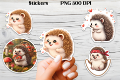 Cozy hedgehog stickers printable | Funny animal stickers PNG Product Image 1