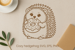 Cozy cute hedgehog SVG design | Funny animal character SVG Product Image 1