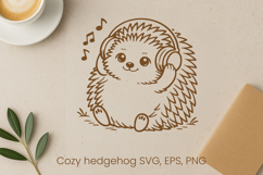 Cozy cute hedgehog SVG design | Funny animal character SVG Product Image 1