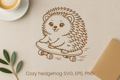 Cozy cute hedgehog SVG design | Funny animal character SVG Product Image 1