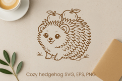 Cozy cute hedgehog SVG design | Funny animal character SVG Product Image 1