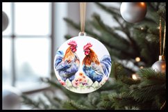 Hens Christmas Round Ornament Sublimation Product Image 2