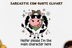 Sarcastic Cow PNG Sublimation Design. Product Image 1