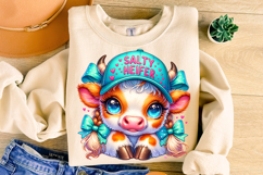 Salty Heifer PNG, Trucker Hat PNG, Cute Highland Cow PNG Product Image 1