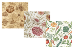 heirloom harvest seamless, vintage squash pattern, ledger background design, seed packet paper, distressed texture print, farmhouse autumn decor, botanical zinnia art, kitchen label motif, sepia tones paper, harvest table design