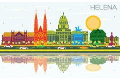 Helena Montana City Skyline with Color Buildings, Blue Sky. Product Image 1