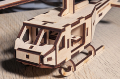 Helicopter - laser cut file, Glowforge pattern, CNC plan Product Image 2