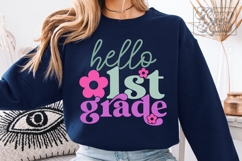 Hello 1st Grade SVG - Back To School PNG - First Grade Vibes Product Image 3
