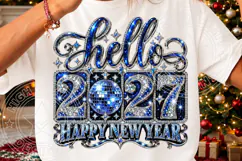 Hello 2027 Rhinestone Sparkling Disco Ball Happy New Year Product Image 3
