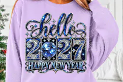 Hello 2027 Rhinestone Sparkling Disco Ball Happy New Year Product Image 5