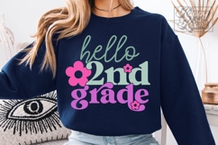 Hello 2nd Grade SVG - Back To School PNG Second Grade Vibes Product Image 3