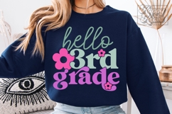 Hello 3rd Grade SVG - Back To School PNG - Third Grade Vibes Product Image 2