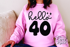 Hello 40 SVG - 40th Birthday SVG - Forty Birthday Girl PNG Product Image 5