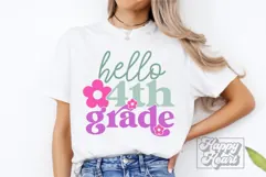 Hello 4th Grade SVG - Back To School PNG - Fourth Grade Vibe Product Image 1