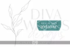 Hello And Welcome SVG Farmhouse Door Hanger svg Product Image 2