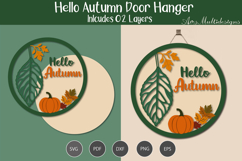 Hello autumn Door Hanger SVG Product Image 1