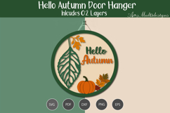 Hello autumn Door Hanger SVG Product Image 2