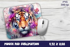Cute tigr mouse pad sublimation |Flowers tigr mousepad Product Image 1