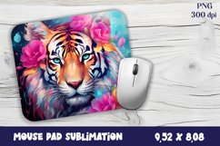 Cute tigr mouse pad sublimation |Flowers tigr mousepad Product Image 1