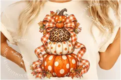 Hello Autumn PNG, Pumpkin Sublimation, Floral Fall Pumpkin Product Image 2