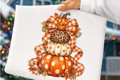 Hello Autumn PNG, Pumpkin Sublimation, Floral Fall Pumpkin Product Image 4