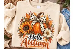 Hello Autumn PNG, Pumpkin Sublimation, Thanksgiving PNG Product Image 2