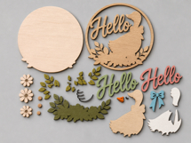 Hello Goose Door Hanger SVG | Goose With Bow Laser Cut File Product Image 2