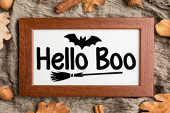 Hello Boo Sign SVG, Farmhouse Halloween Sign Product Image 3
