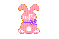 Cute Layered Easter Bunny Wearing Bow Laser Cut SVG Template Product Image 2