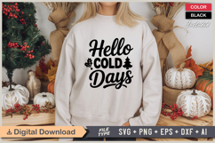 Hello Cold Days SVG | Christmas SVG | Holiday SVG | Xmas SVG Product Image 2