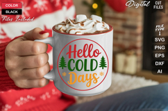 Hello Cold Days SVG | Christmas Round Sign SVG | Xmas SVG Product Image 5