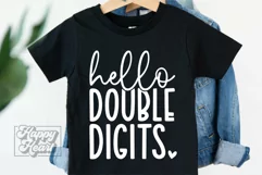 Hello Double Digits SVG - 10th Birthday Girl Shirt PNG Product Image 1