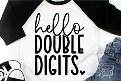 Hello Double Digits SVG - 10th Birthday Girl Shirt PNG Product Image 3