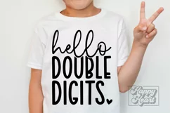 Hello Double Digits SVG - 10th Birthday Girl Shirt PNG Product Image 4