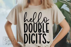 Hello Double Digits SVG - 10th Birthday Girl Shirt PNG Product Image 2