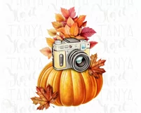 Autumn Camera Png Sublimation Designs, Vintage Camera Product Image 4