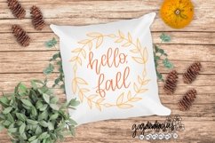 Hello Fall SVG | Frame Cut File | Fall Wood Sign | Clip Art Product Image 2