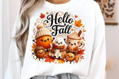 Hello Fall Cute Autumn Pumpkin PNG Product Image 2
